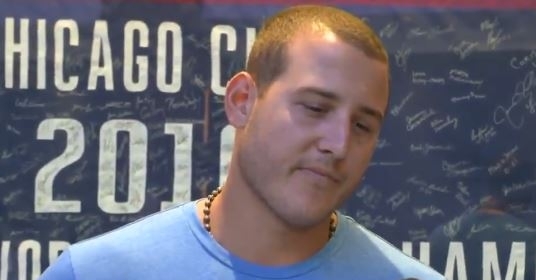 Rizzo had a final interview before leaving Wrigley Field